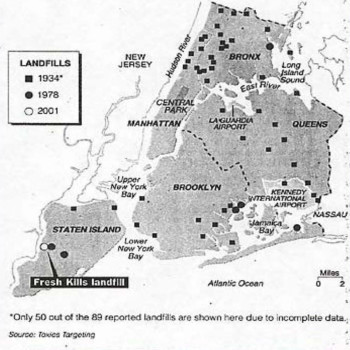 Map of NYC landfills - Dennis Diggins DSNY